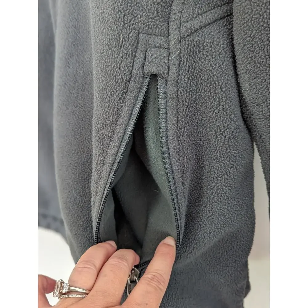 The North Face Men's Large Gray Fleece Zip Jacket Polartec Classic Casual